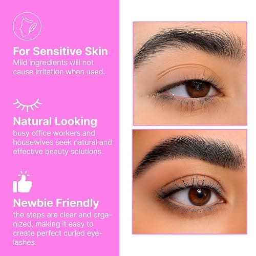 Korean Lash Lift Kit - 5 Sets At Home Eyelash Perm Kit with Upgraded Glue, Eyelash Lift Kit, DIY Lash Perm Easy for Beginner & Professional, Semi Permanent Perming Wave Suitable For Salon & Home thumbnail 4