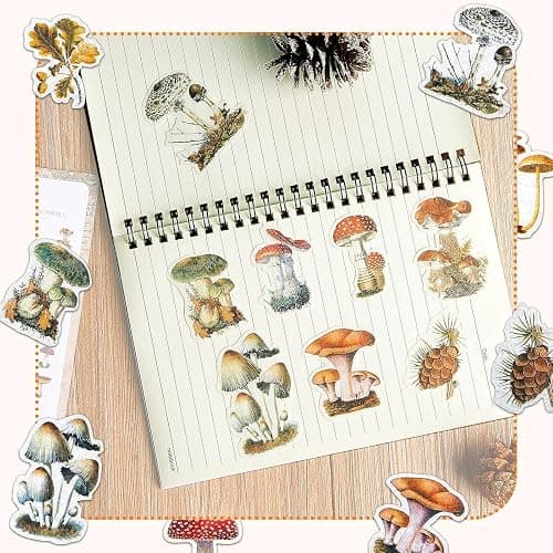 120 Pieces Mushroom Stickers Decals Mushroom Plants Theme Stickers Self Adhesive DIY Scrapbook Supplies for Laptop Water Bottles Skateboard Windows Refrigerator DIY Crafts Decoration, 2 Packs thumbnail 4