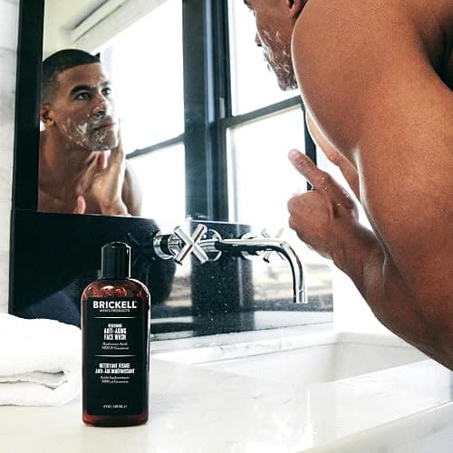 Brickell Men's Redefining Anti-Aging Face Wash For Men, Natural and Organic, Foaming Gel Face Wash Firms & Plumps Skin to Reduce Signs of Aging (Scented, 4 oz) thumbnail 3