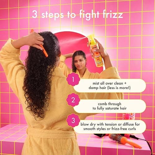 amika frizz-me-not hydrating anti-frizz treatment | lightweight hydrating spray for medium to thick coarse hair types 2a-4c, humidity + heat protection, smooth frizz for up to 3 days thumbnail 11