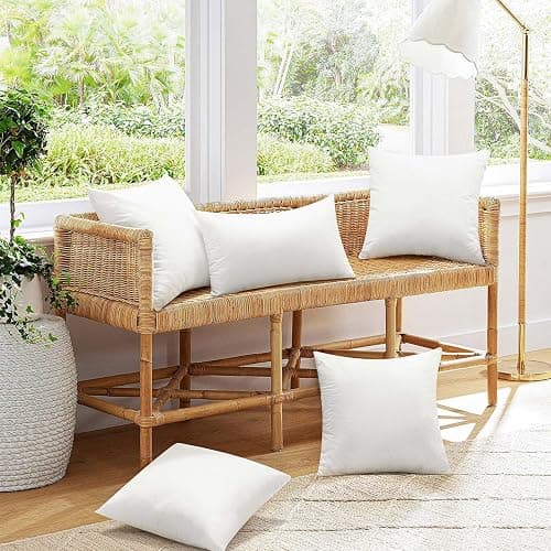 Ashler 20 x 20 Outdoor Pillows, Waterproof Inserts Set of 2 Throw Pillow Inserts, Hypoallergenic Stuffer Sham Square Pillow Insert for Patio, Bench, Garden, Indoor Outdoor Decorative thumbnail 2