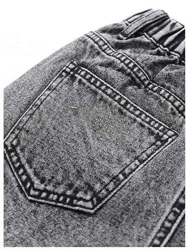 WDIRARA Girl's Button Jean Shorts Star Patched Denim Shorts with Pockets | High Elastic Waist, Emo Bottom, Gothic, Cute, for Teen Tween Kids thumbnail 5