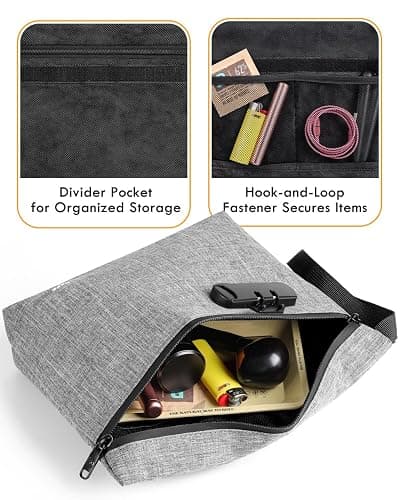 SafeDelux Smell Proof Bag, Smell Proof Container with Combination Lock, Durable Odor Proof Bag with Carbon Lining, Secure Odorless Travel Pouch, Great Christmas Gifts thumbnail 6