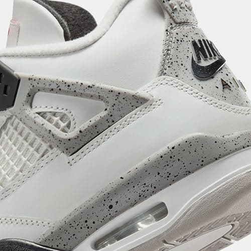 Air Jordan 4 Retro White Cement Grade School Lifestyle Shoes (Black/Grey/Red/White) - 6 Big Kid thumbnail 6