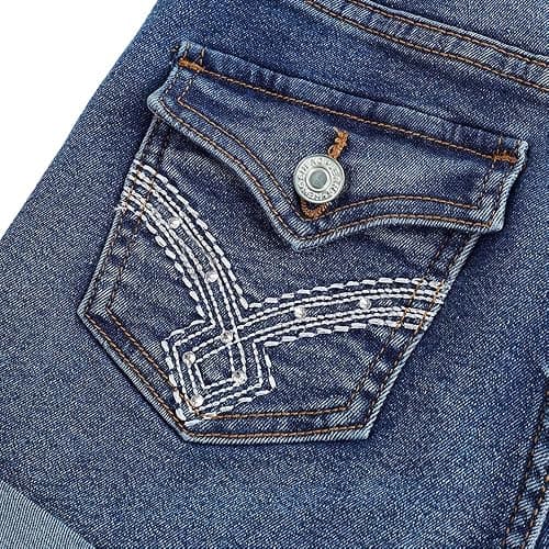 Nivne Tco Tween Girls Denim Shorts with Embroidered Back Pockets, Rolled Hem & 5-Pocket Distressed Zipper Fly Jean Shorts thumbnail 3