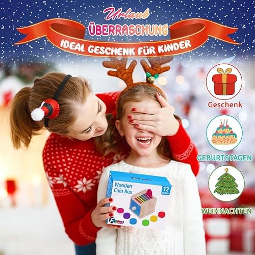 FCSONU Kinder Montessori Spielzeug ab 1 2 3 Jahre Jungen Mädchen, Holzspielzeug ab 1 Jahr, Farbe Sortierspiel Steckspiel Kinderspielzeug ab 2, Ostern Kindertag Geburtstag Geschenk für Baby Weihnachten thumbnail 7