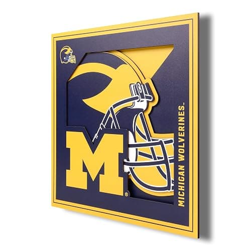 YouTheFan NCAA Michigan Wolverines 3D Logo Series Wall Art - 12x12, Team Colors - Image 1