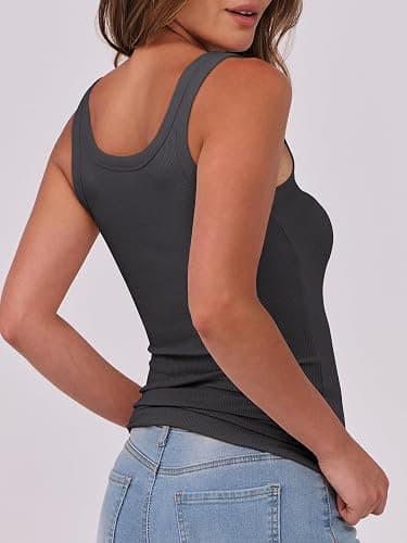 ANRABESS Womens Sleeveless Scoop Neck Tank Top Ribbed Fitted Summer Basic Slim Cute Tops 2026 thumbnail 4