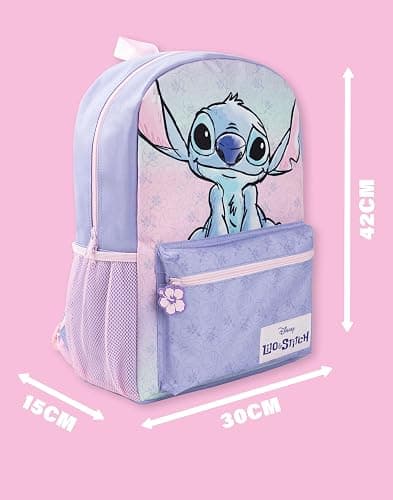 Disney Lilo & Stitch Girls Backpack Purple & Pink Rucksack with Adjustable Straps School Bag For Kids Movie Merchandise Gift thumbnail 2