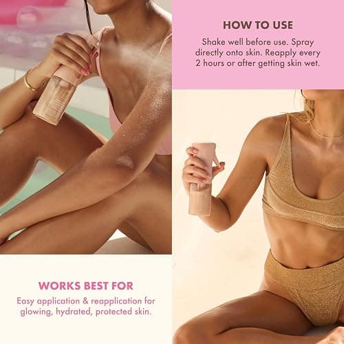 Kopari Rose Gold Sunglaze Sheer Body Mist Sunscreen SPF 42, Infused with Shimmering Body Oil, Hydrating Mist, Hydrates, Brightens, Makeup Friendly, Gives Skin a Glowy Finish, Lightweight, thumbnail 5