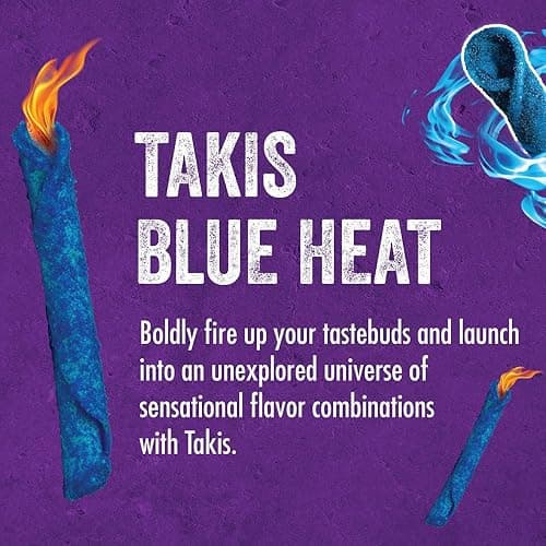 GroceriesRus American Snacks - Takis Blue Heat Rolled Tortilla Chips, Hot Chili Pepper Artificially Flavored - 3.25oz (92.3g) Pack of 6 thumbnail 4
