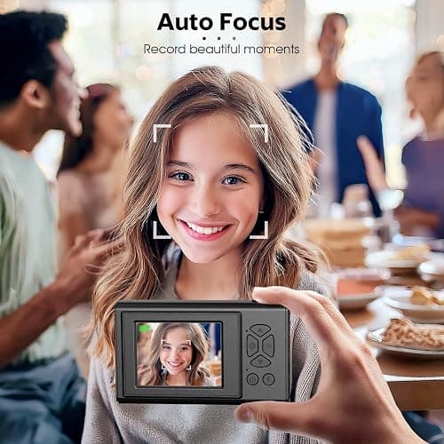 CIMELR Digital Camera,48MP AutoFocus UHD 4K Vlogging Camera 16X Digital Zoom,Anti-Shake Digital Point and Shoot Camera for Starter, Compact Small Camera for Students Teens Boys Girls Black thumbnail 2