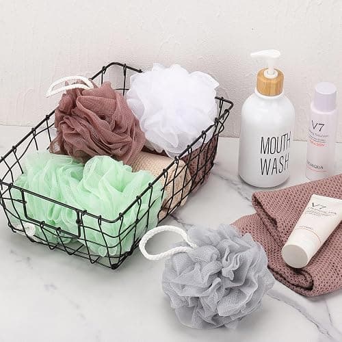 Tbestmax 4 Pack Mesh Pouf Bath Sponge - Mesh Loofah Body Exfoliating Shower Ball Shower Sponge thumbnail 7