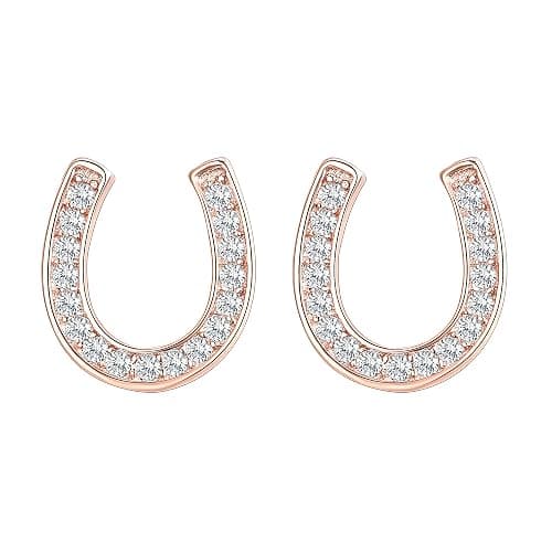 EVER FAITH 925 Sterling Silver Cubic Zirconia Lucky Horseshoe Stud Earrings | Delicate Birthday/Mothers Day/Christmas Jewelry Gift, for Women Wife - Image 1