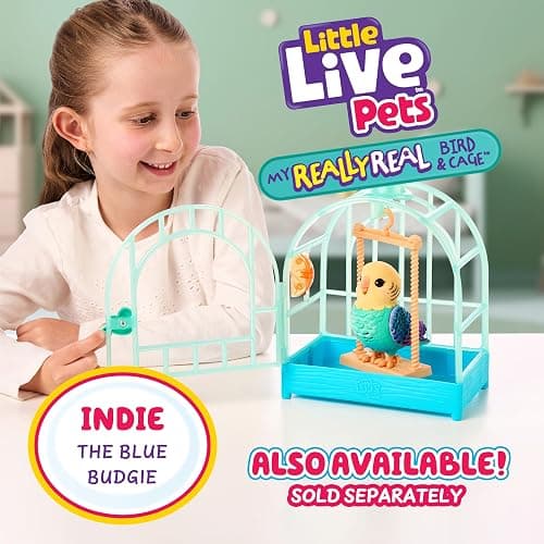 Little Live Pets My Really Real Talking Bird Toy & Cage - Rosie, Interactive Voice Repeating Toy, 20+ Sounds & Reactions, Talking Toys for Kids 5-7 thumbnail 7