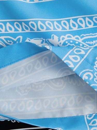 Floerns Boy's 2 Pcs Bandana Shorts Boho Paisley Graphic Print Drawstring Waist Summer Beach Drip Shorts with Pockets thumbnail 2