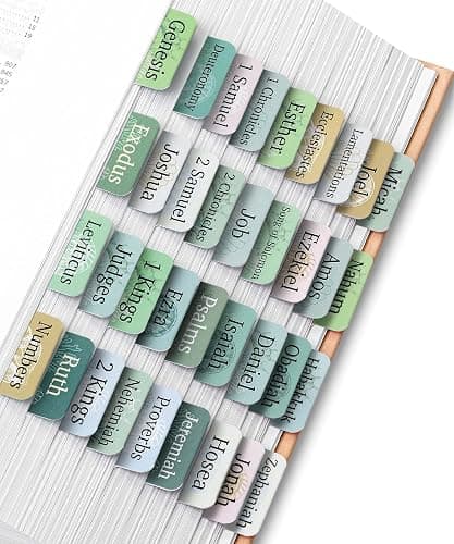 Mr. Pen- Bible Tabs, 75 Tabs, Coastal Meadow, Laminated Bible Tabs for Women and Men, Bible Tabs for Study Bible, Bible Index Tabs, Bible Book Tabs, Bible Labels Tabs, Mr Pen Bible Tabs - Image 1