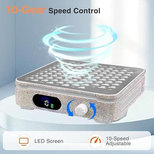 Rechargeable Nail Dust Collector, 10-Gear Powerful Cordless Nail Fan Dust Collector for Nails Vacuum Duster Professional Dust Collector for Nail Tech thumbnail 5