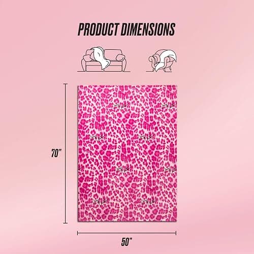 Throw Blanket for Couch - 50” x 70” Inches - Regent Leopard Print Blanket - Plush & Cozy Throw Blanket - Decorative Blankets for Sofas, Throws for Chairs, and Beds – Pink thumbnail 2