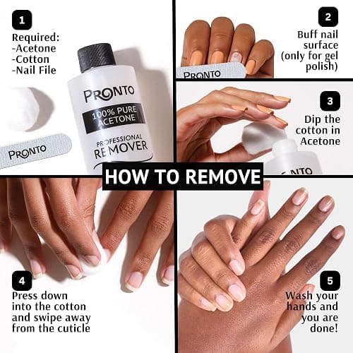Pronto 100% Acetone Gel Nail Polish Remover - Gel Polish Remover for Nails | Acetone Nail Polish Remover For Nails for Removal of Glue, Gel, Acrylic & Dip | Gel Polish Remover, 8 Fl oz thumbnail 3