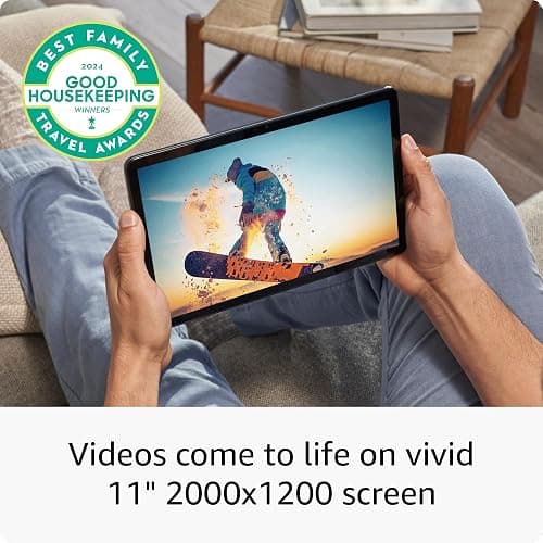 Like-New Amazon Fire Max 11 tablet (newest model) vivid 11” display, all-in-one for streaming, reading, and gaming, 14-hour battery life, optional stylus and keyboard, 64 GB, Gray thumbnail 2