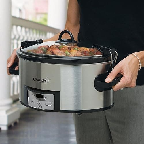Crock-Pot 6 Quart Cook & Carry Programmable Slow Cooker with Digital Timer Stainless Steel (CPSCVC60LL-S) pack of 1 thumbnail 2