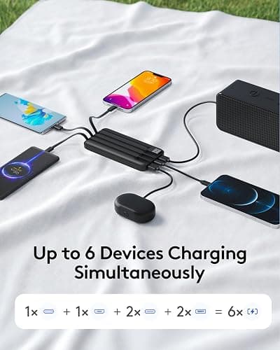 Orfeika Fast Charging Portable Charger Power Bank with Built-in 4 Cables | 10000mAh|Ultra-Slim&Light|Flight-Safe|Power 6 Devices at Once|22.5W|Battery Pack For iPhone,Samsung,Google|Travel Essentials thumbnail 8