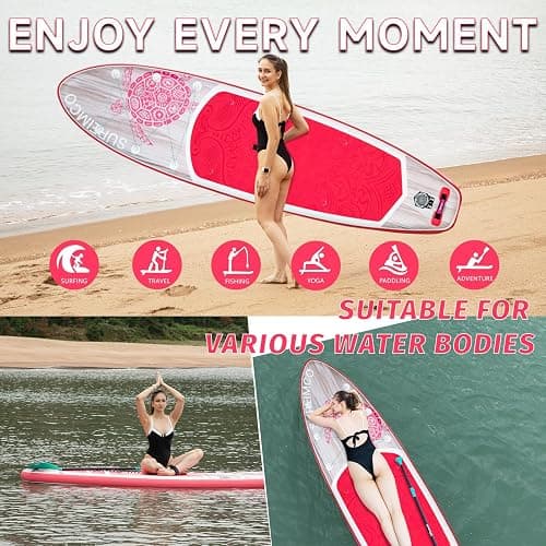SUPEIMCO Inflatable Stand Up Paddle Board - Upgraded Glue-Free Hot Melt Technology, Long Service Life, 10'6", Anti-Slip EVA Deck, Full SUP Accessories, Included for Adults Youth All Skill Levels thumbnail 6