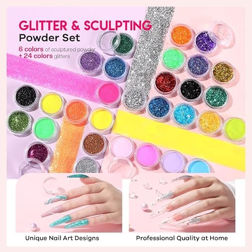 Glamonade Acrylic Nail Kit for Beginners: Professional Acrylic Nail Kit Set with Everything Drill Powder Nail Art Starter Tech Kit at Home Salon Gift thumbnail 6