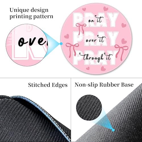 Hancynir Inspirational Quote Mouse Pad for Desk, Cute Bows Heart Small Mousepad with Non-Slip Base, Round Mouse Pads for Laptop Gaming, Computer Mouse Mat for Desk Accessories Office Decor Supplies thumbnail 4