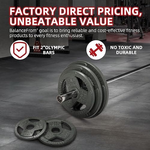 Cast Iron 1-Inch Standard Weight Plate for Strength Training & Weightlifting, Multiple Weights Available thumbnail 6