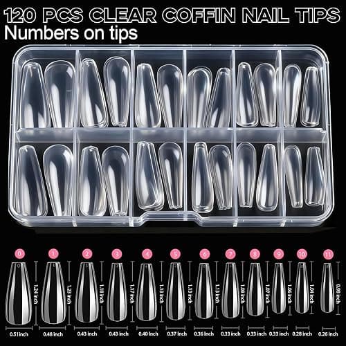 Teenitor Acrylic Nail Kit with Clear Coffin Nail Tips, Nail Charms and Gems, Nail Stickers, Nail Art Brushes, Nail Dotting Tools, Nail Stand, Press On Nails Kit for DIY Nail Art thumbnail 2
