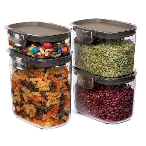 ProKeeper+ Airtight Food Storage Container Set – Clear Plastic Flour and Sugar Canister Set with Magnetic Accessories for Kitchen Organization (Taupe, 13-Piece) thumbnail 4