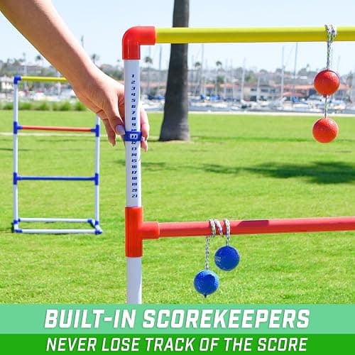GoSports Premium Ladder Toss Outdoor Game Set with 6 Bolo Balls, Travel Carrying Case and Score Trackers - Choose Between Standard and Giant Size Sets - Standard Size thumbnail 3