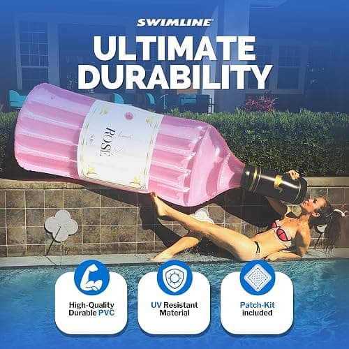SWIMLINE Inflatable Swimming Pool Float Lounger Raft Mattress, Fun Mat, Rosé Classic Edition, Pink thumbnail 4