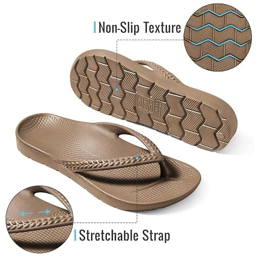 KIDMI Arch Support Flip Flops for Womens Comfortable Orthopedic Sandals for Plantar Fasciitis Beach Thong Slides thumbnail 5