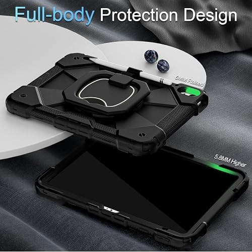 Auizotl Case for iPad (A16) 11th/10th Generation 2025/2022,360° Rotating Stand iPad Case 10th Generation with Screen Protector Pencil Holder,Heavy Duty Shockproof i Pad 11.0/10.9 Inch Cover,Black thumbnail 4