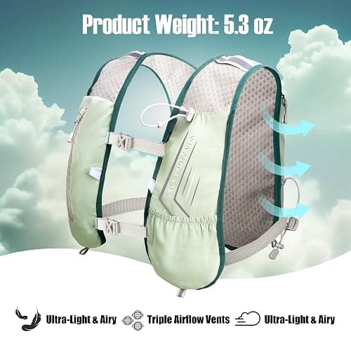 Lightweight Running Vest Hydration Backpack, Hydration Vest with 2L Water Bladders - Adjustable Chest Straps and Reflective Water Backpack Fit for Men Women Hiking Cycling Camping Festival Marathon thumbnail 4