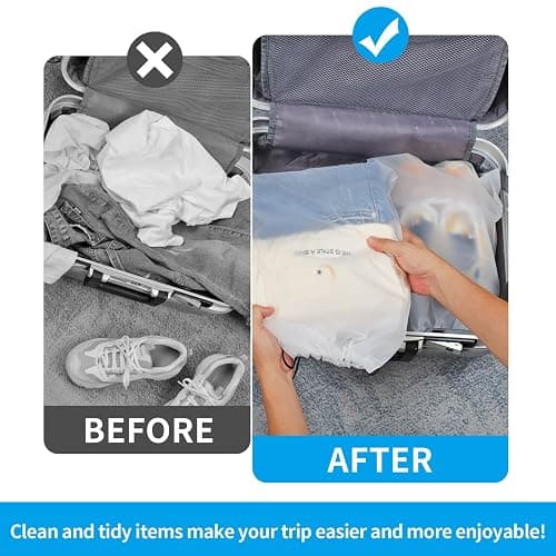 COIDEA, Waterproof Travel Drawstring Shoe Bags for Packing, Storage, Travel Essentials for Men and Women, 15.7 x 11.8 inches, Clear, 5 pieces thumbnail 4