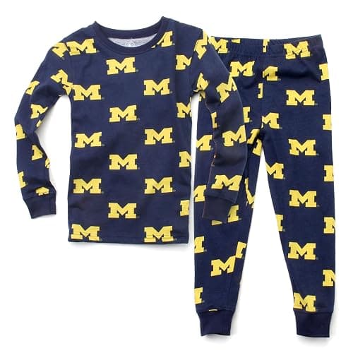 Wes and Willy NCAA Boy's All Over Print Long Sleeve PJ, - Image 1