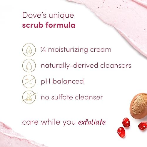 Dove Pomegranate & Shea Butter Body Scrub Exfoliates and Deeply Nourishes for Smooth, Radiant Skin 15 oz - Pomegranate & Shea Butter - 15 Ounce (Pack of 1) thumbnail 4
