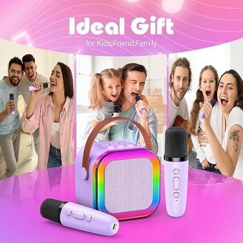 Dislocati Girls Toys Age 3-15, Karaoke Machine 2 Microphones Kids Toys for 3-12 Year Old Girls Birthday Presents Microphone for Kids 3-12 Year Old Girls Christmas Xmas Gifts thumbnail 6