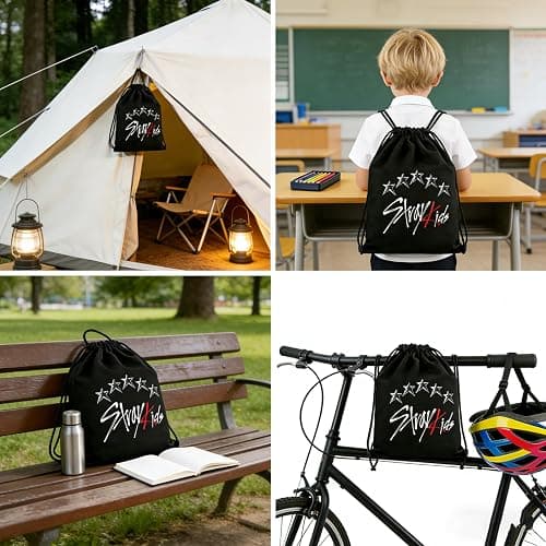 Vuecer Stray Fanartikel Geschenk Set für STAY: mit 1 SKZ Sporttasche, 1 Schlüsselanhänger, 1 Lanyard, 1 Armband, 55 Fotokarten, 1 Halskette, 4 Anstecknadeln und 50 Aufklebern thumbnail 2