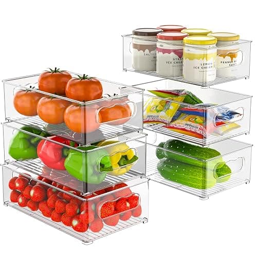 changshengda Fridge Storage Organiser- 6 Pack (3 Sizes) Fridge Organisers Stackable, Fridge Organisers for Pantry, Freezer, Cabinet, Drawer - Image 1