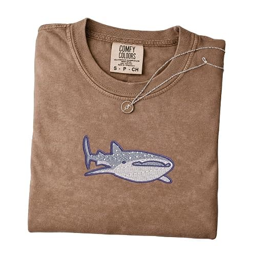 Embroidered Whale Shark Shirt, Cute Ocean Sea Life T-Shirt, Aesthetic Marine Biology Tee, Gift for Shark Lovers thumbnail 7