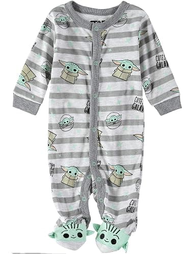 Star Wars Baby Boys The Mandalorian Footie Pajamas Romper Baby Yoda - Baby Pajamas - Baby Sleeper - Image 1