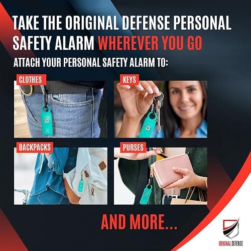 Original Defense® Siren Self-Defense Alarm - 130 dB Keychain Alarm with LED Strobe Light for Women, Children, and Elderly - Police Recommended - (Mint, 1 Count) thumbnail 5
