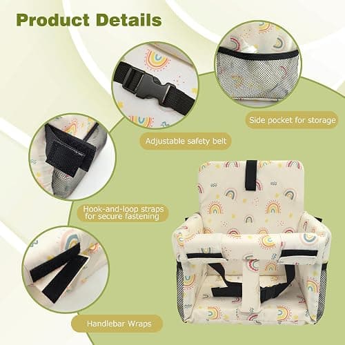3-in-1 Shopping Cart Cover for Baby & High Chair Cover - CPC Certified Cart Cover for Baby with 40D High-Density Foam - Universal Fit for Park Swings, Water-Resistant, Machine Washable Shopping Cart Cover Rainbows thumbnail 6