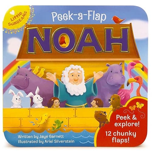 Peek-a-Flap Noah - Children's Lift-a-Flap Board Book Gift for Easter, Christmas, Communion, Baptism (Little Sunbeams) - Image 1