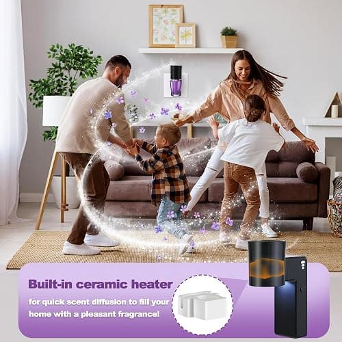 ROSSEX 2 PCS Wall Fragrance Plug in with Night Light and Oil Diffuser Plug with Upgraded Fragrance Concentration Control, Compatible with Bath and Body Works WallFower for Home, Black thumbnail 4